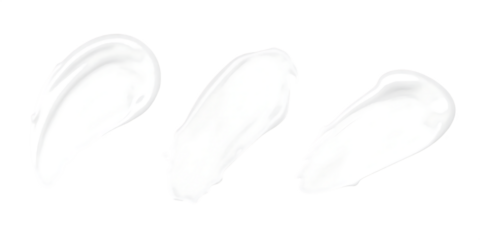 White cream smears isolated on a transparent background