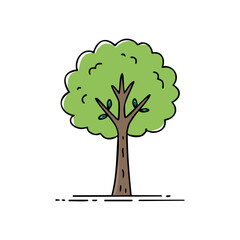 Tree illustration in cartoon style