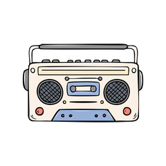 Vintage cassette player drawing
