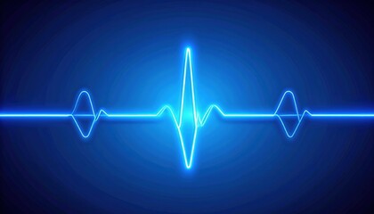 Abstract Blue Heart Rate Monitor Graphic