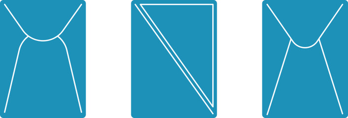 Email icon, blue envelope vector icons. Simple envelope icon images for print and web isolated on white background with thin lines. Envelope icon for apps. Vector graphic design element of envelope