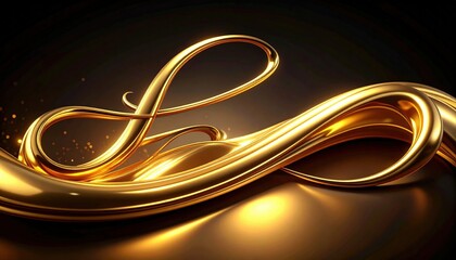 Abstract Gold Flowing Lines Design