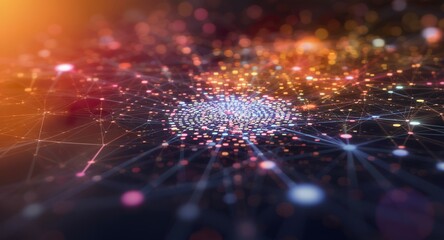 Abstract Network Connections Digital Data Transfer Technology Background