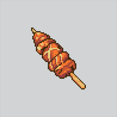 Pixel art illustration Japanese Yakitori. Pixelated Yakitori Food. Japanese Yakitori Skewer Food Set Icon pixelated for the pixel art game and icon for website and video game. old school retro.