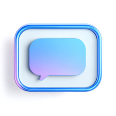 Fototapeta premium Blue Chat Window Template Isolated on White Background