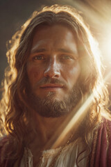 Sacred Heart of Jesus Christ Devotion with divine light and heart glowing