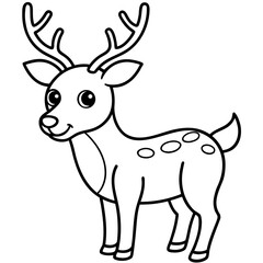 Shy Christmas Deer Clipart