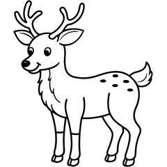 Shy Christmas Deer Clipart