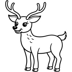 Shy Christmas Deer Clipart
