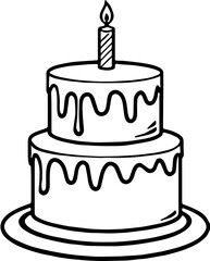 vector illustration of a birthday cake,Happy Birthday Cake Celebration,birthday cake vector icon