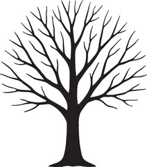 Obraz premium A vector illustration of bare tree silhouette isolated on white background, perfect for winter and autumn themed graphic designs