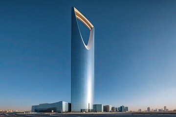 Kingdom Tower, Riyadh, sunrise, city skyline, architectural photography