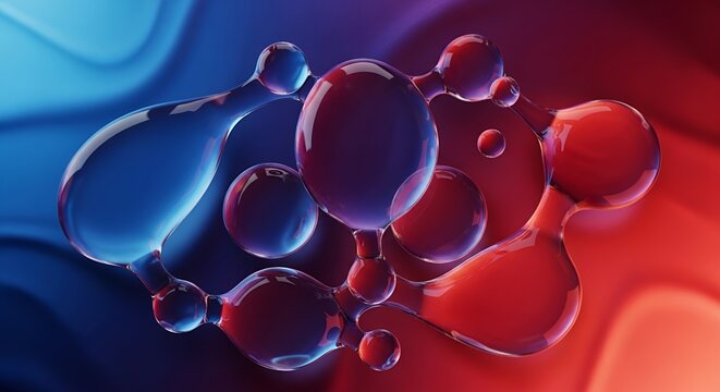 Abstract Connected Spheres on Gradient Background