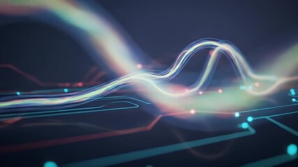 Abstract Data Stream: An artistic representation of flowing data streams, illuminating the digital landscape with vibrant light trails. - Powered by Adobe
