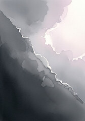 Abstract Watercolor Art with Grayscale and Soft Light Effects