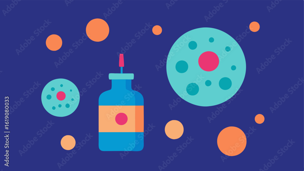 Poster exosome cells a stylized representation of exosome particles with a smooth texture floating around a