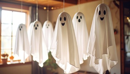 Hanging Ghost Decorations for Halloween