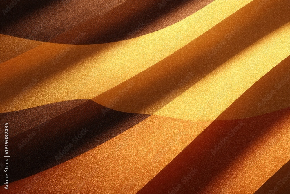 Poster abstract curved lines cascade down in a radiant gradient of colors transitioning from dark green and