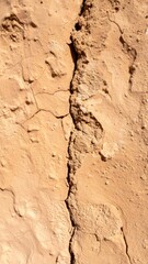 Fototapeta premium Cracked Sand Surface Featuring Natural Textures and Patterns in Earthy Brown Hues