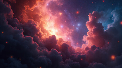 Fototapeta premium Stunning cosmic cloud display in vibrant colors of the universe