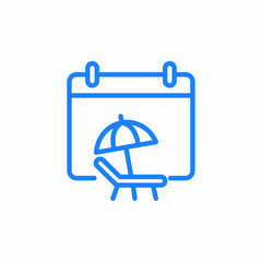 beach vacation day icon sign vector