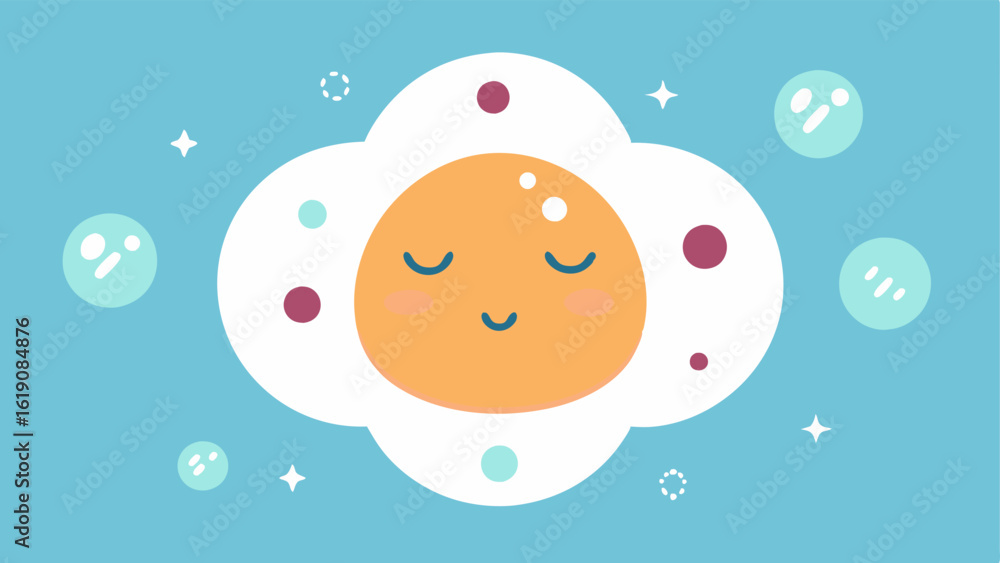 Poster exosome cloud an overhead view of a face surrounded by a soft cloud of exosomes each with small icon