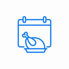 Obraz premium chicken turkey day icon sign vector