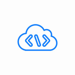 cloud coding icon sign vector
