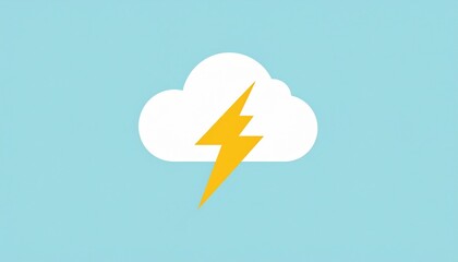 Cloud With Lightning Bolt Graphic Design