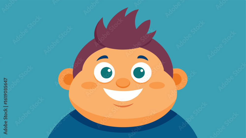 Poster chubby cheeks and dazzling smile this illustration portrays a character with chubby that puff out wh