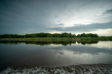 Fototapeta premium summer landscape with lake