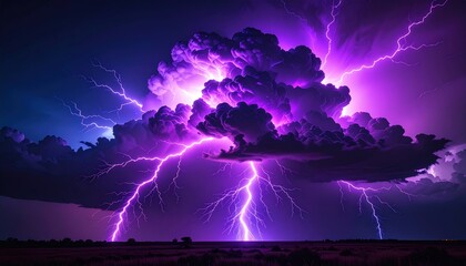 Pixelated Lightning Storm At Night