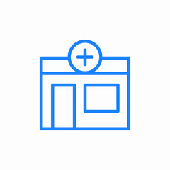 Obraz premium hospital building icon sign vector