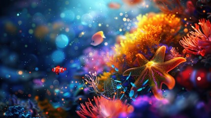 Colorful underwater coral reef scene