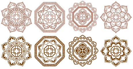 한국 전통 문양, 팔각형, Korean traditional patterns, octagons, various old traditional designs