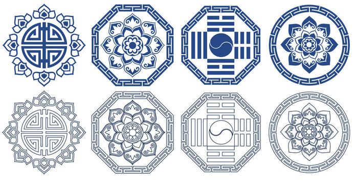 한국 전통 문양, 팔각형, Korean traditional patterns, octagons, various old traditional designs