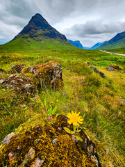 The Glen Coe Valley in Scotland Highlands