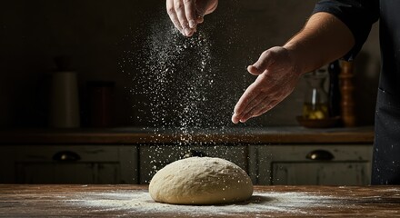 baker making bread dough