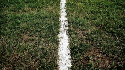 White line on grassy field