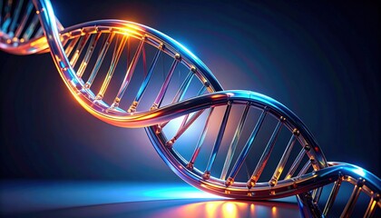 Abstract Glowing Dna Double Helix