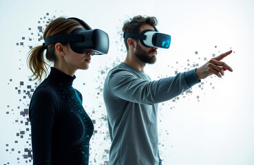 People Wearing Virtual Reality Headset