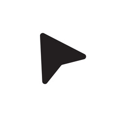 Play arrow icon. Pointer direction symbol. Triangle shape graphic. Vector media element