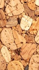 Cork Board Texture Macro Details in Brown Tan and Beige Natural Pattern