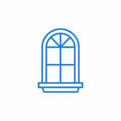 arched window icon sign vector