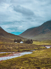 The Glen Coe Valley in Scotland Highlands