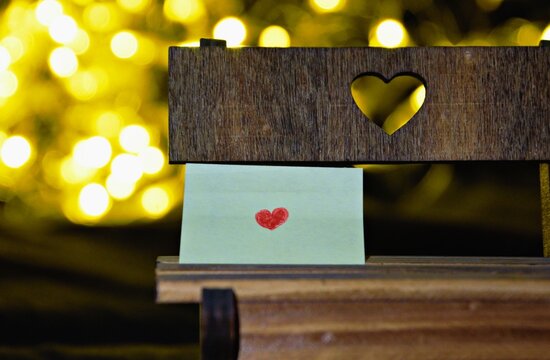Sticky note papers with heart drawings in the office