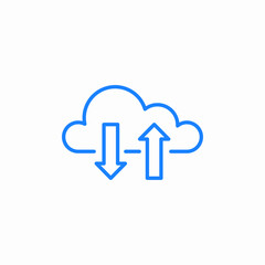 cloud transfer icon sign vector