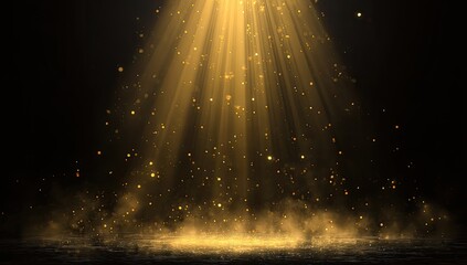 Golden spotlight on dark stage (1)