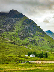 The Glen Coe Valley in Scotland Highlands