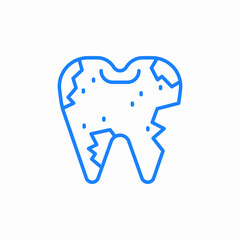 decayed tooth icon sign vector